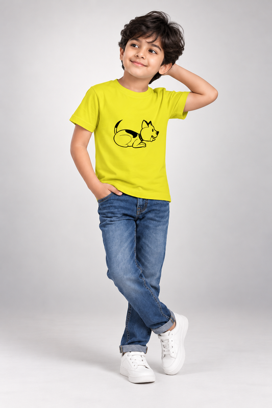 Playful Pup Boy's Crew Neck T-Shirt