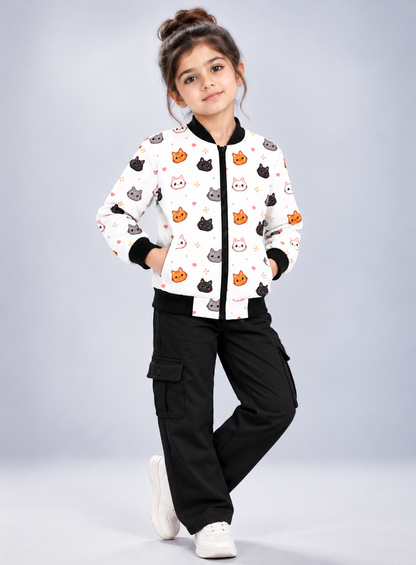 Meow Mix AOP Kids Bomber Jacket