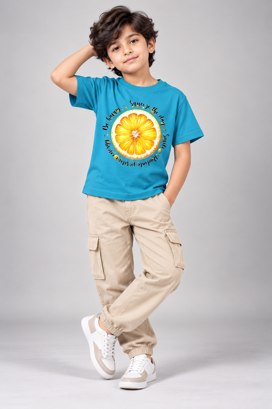 Sunny Citrus Boy's Crew Neck T-Shirt