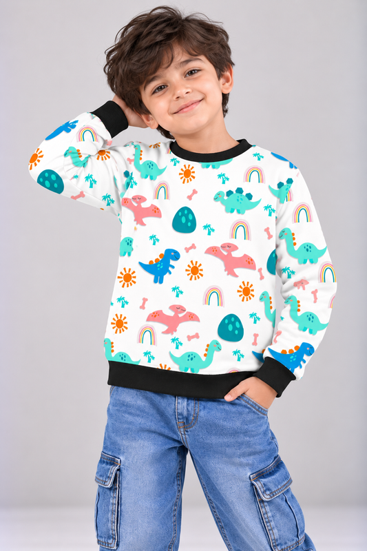 Rainbow Dino Discovery Kids AOP Unisex Sweatshirt