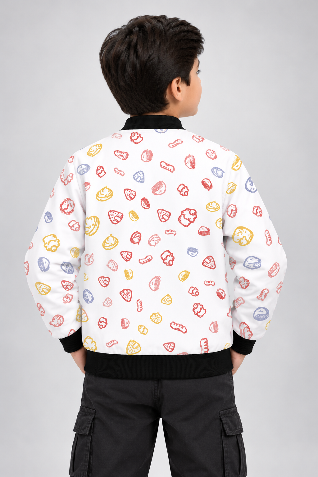 Snack Doodle AOP Kids Bomber Jacket