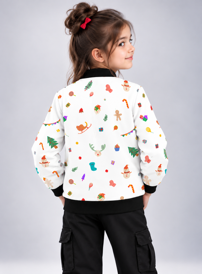 Christmas Cheer AOP Kids Bomber Jacket