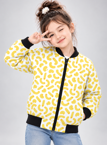 Sunny Swirl AOP Kids Bomber Jacket