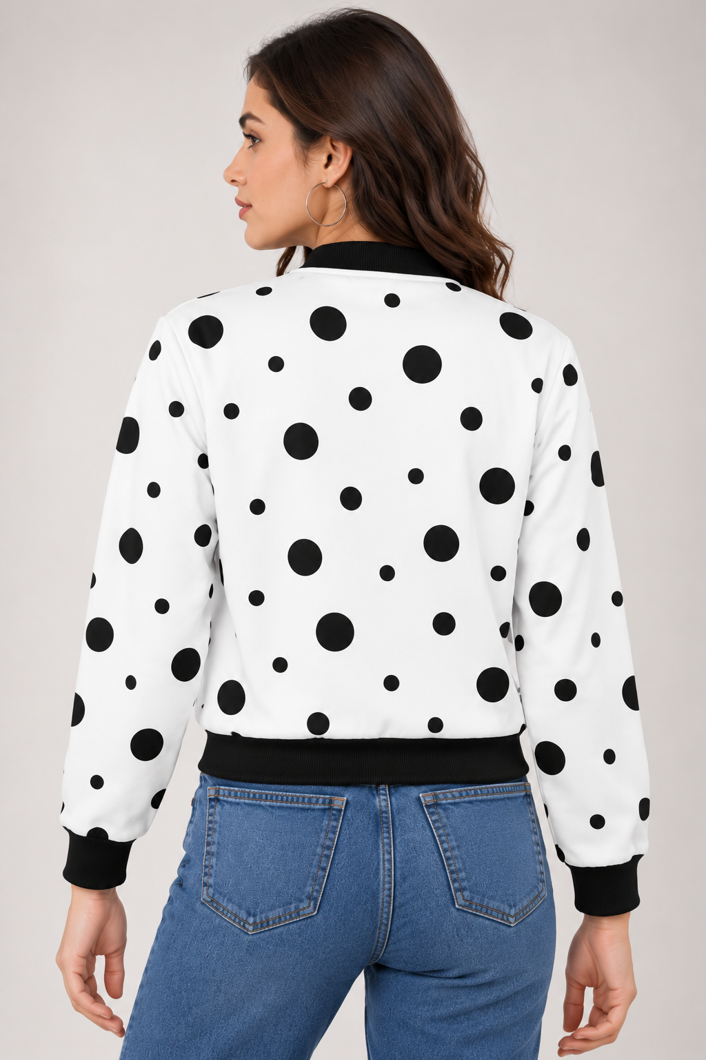 Monochrome Polka Women’s AOP Bomber Jacket