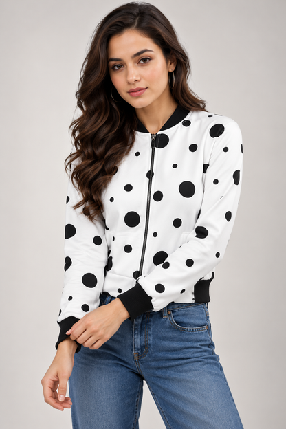 Monochrome Polka Women’s AOP Bomber Jacket
