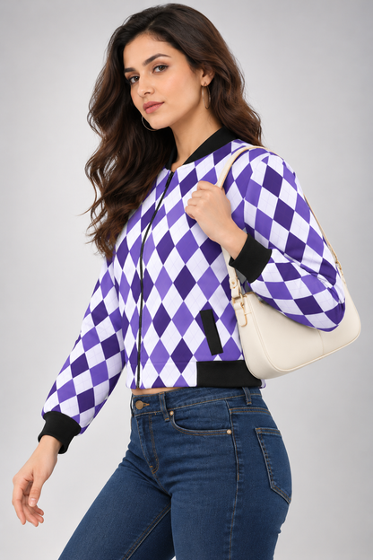 Purple Diamond Women’s AOP Bomber Jacket