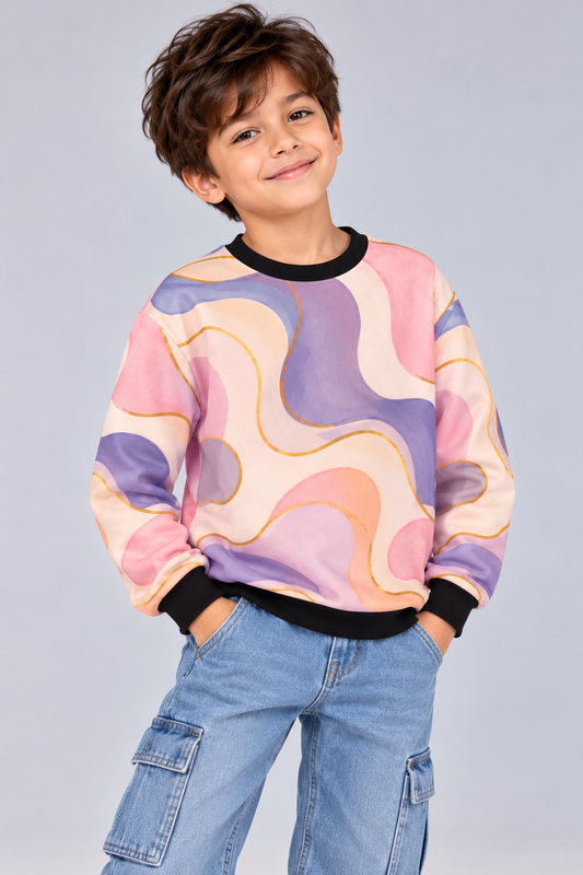 Pastel Flow Kids AOP Sweatshirt