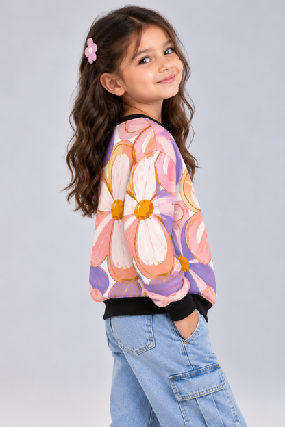 Pastel Bloom Kids AOP Sweatshirt