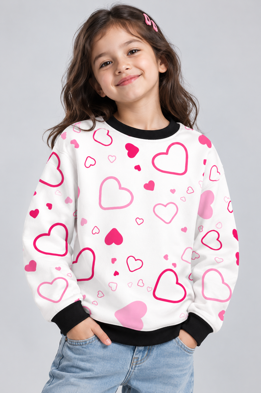 Pink Heart Parade Kids AOP Sweatshirt
