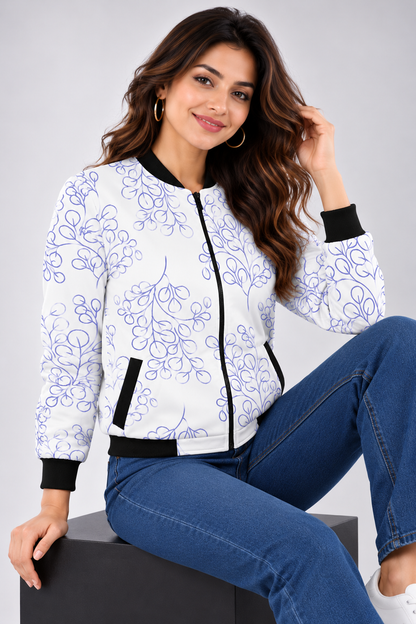 Blue Vine Grace Women’s AOP Bomber Jacket