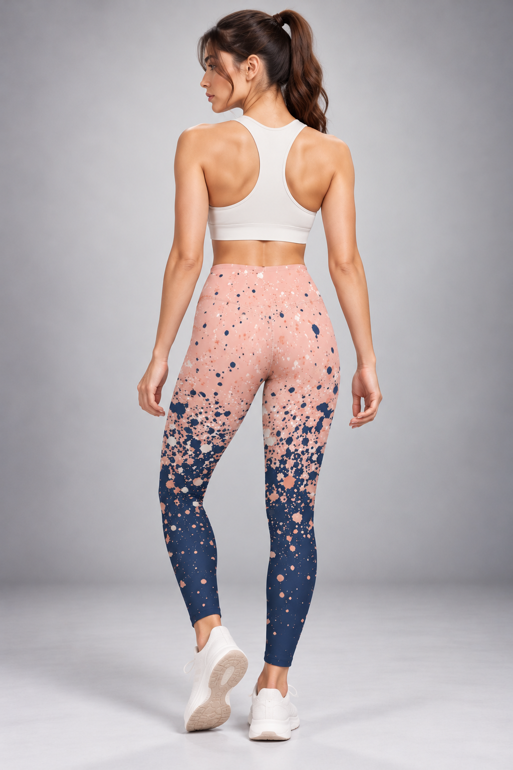 Peach Eclipse AOP Gym Leggings