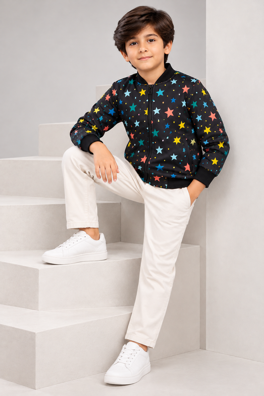 Starry Pop AOP Kids Bomber Jacket