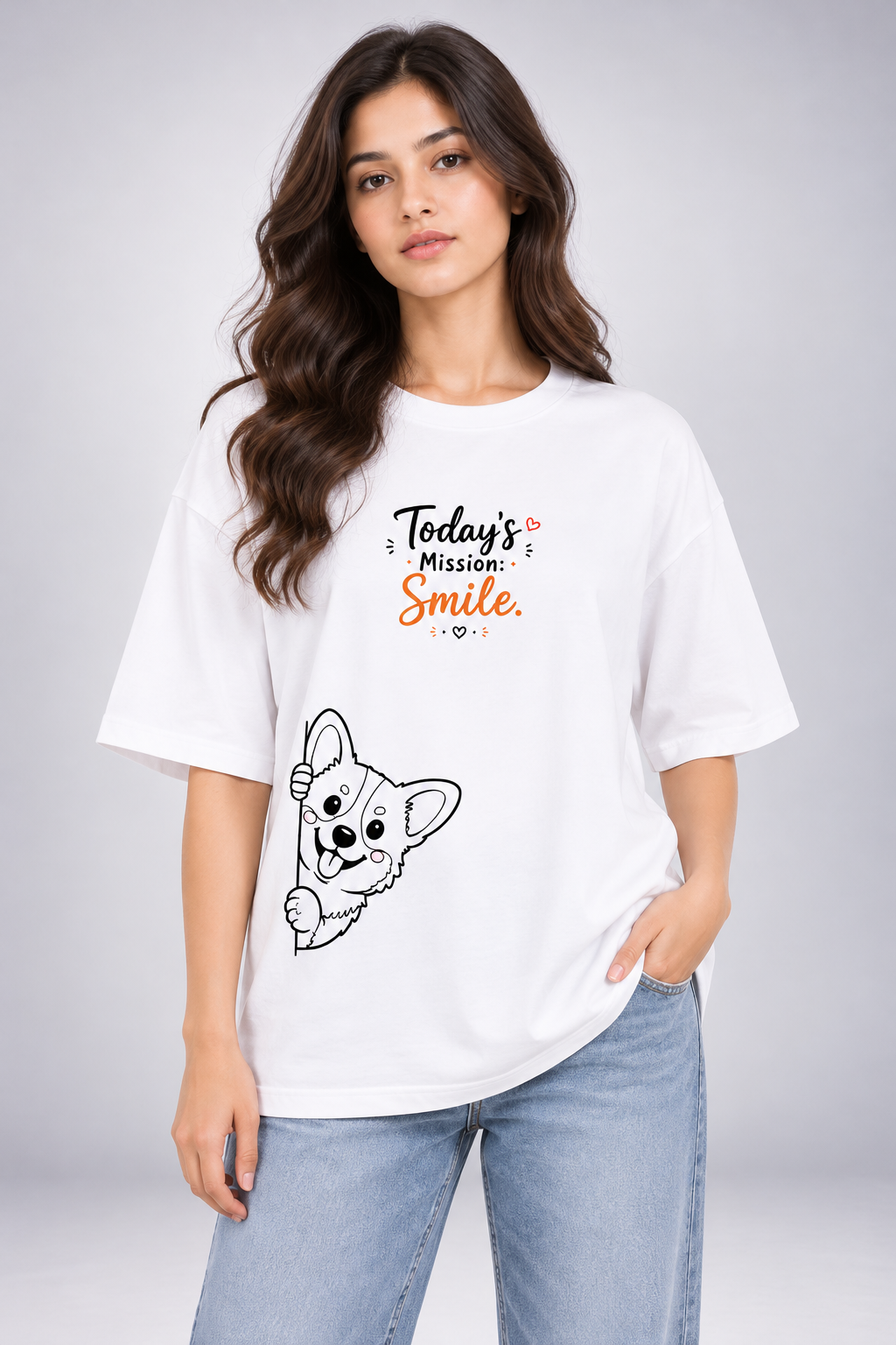 Today's Mission: Smile Unisex Oversized Standard T-Shirt