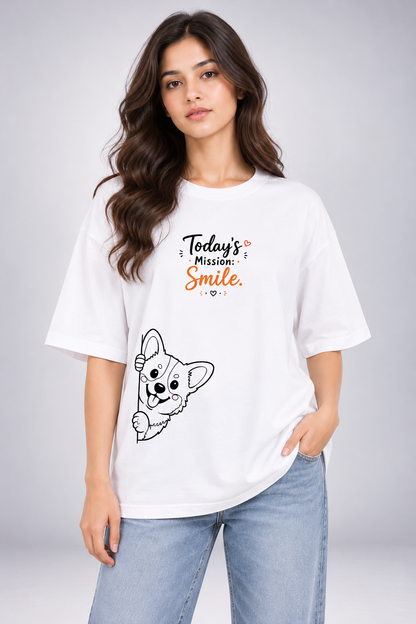 Today's Mission: Smile Unisex Oversized Standard T-Shirt