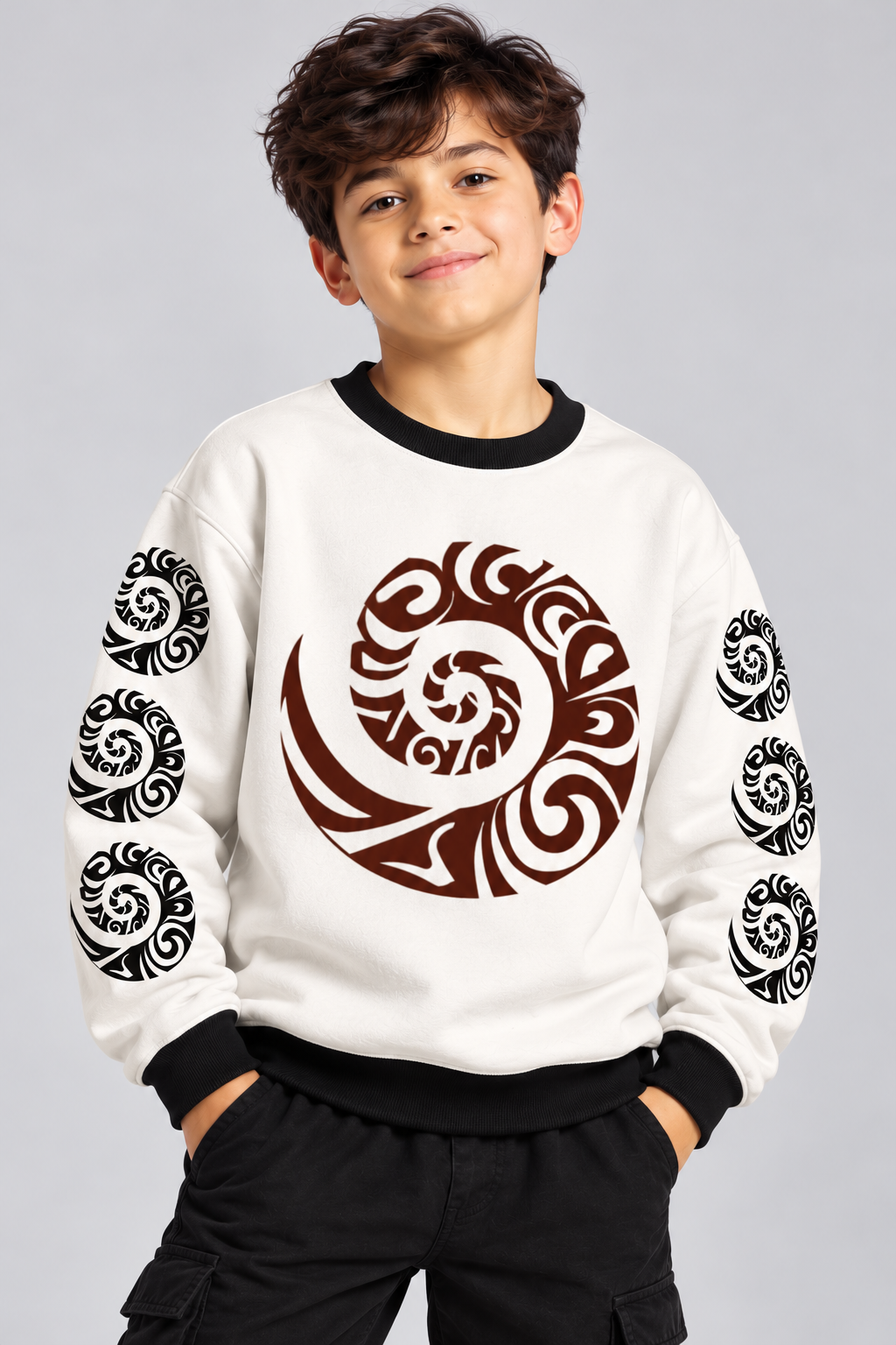 Tribal Spiral Kids AOP Unisex Sweatshirt