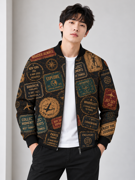 Wanderlust Passport AOP Bomber Jacket