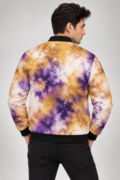Amethyst Gold Mist AOP Bomber Jacket