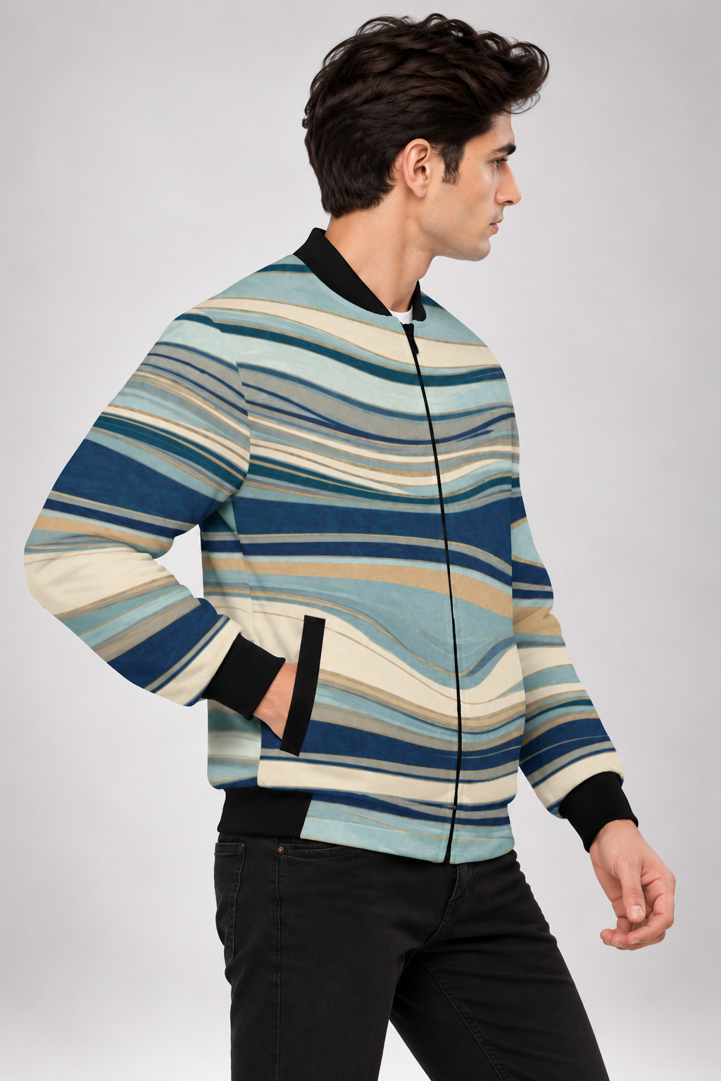 Coastal Drift AOP Bomber Jacket