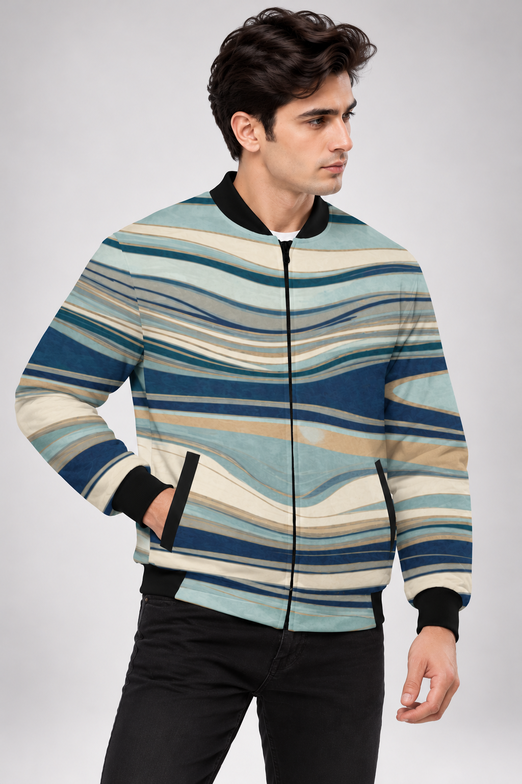 Coastal Drift AOP Bomber Jacket