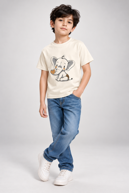 Little Heart Trunk Boy's Crew Neck T-Shirt