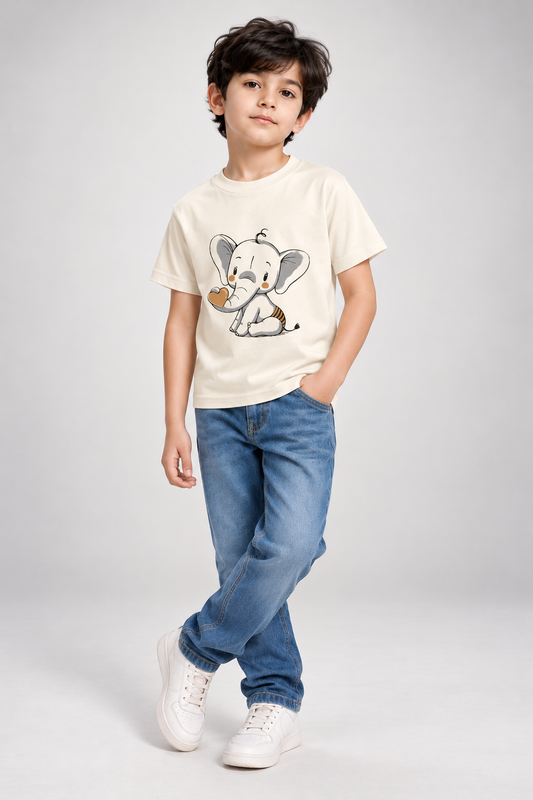 Little Heart Trunk Boy's Crew Neck T-Shirt