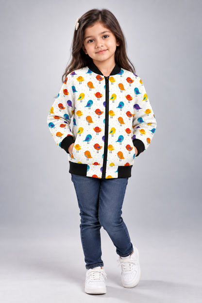 Little Birdie AOP Kids Bomber Jacket