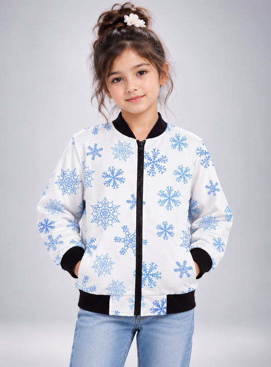 Winter Web AOP Kids Bomber Jacket