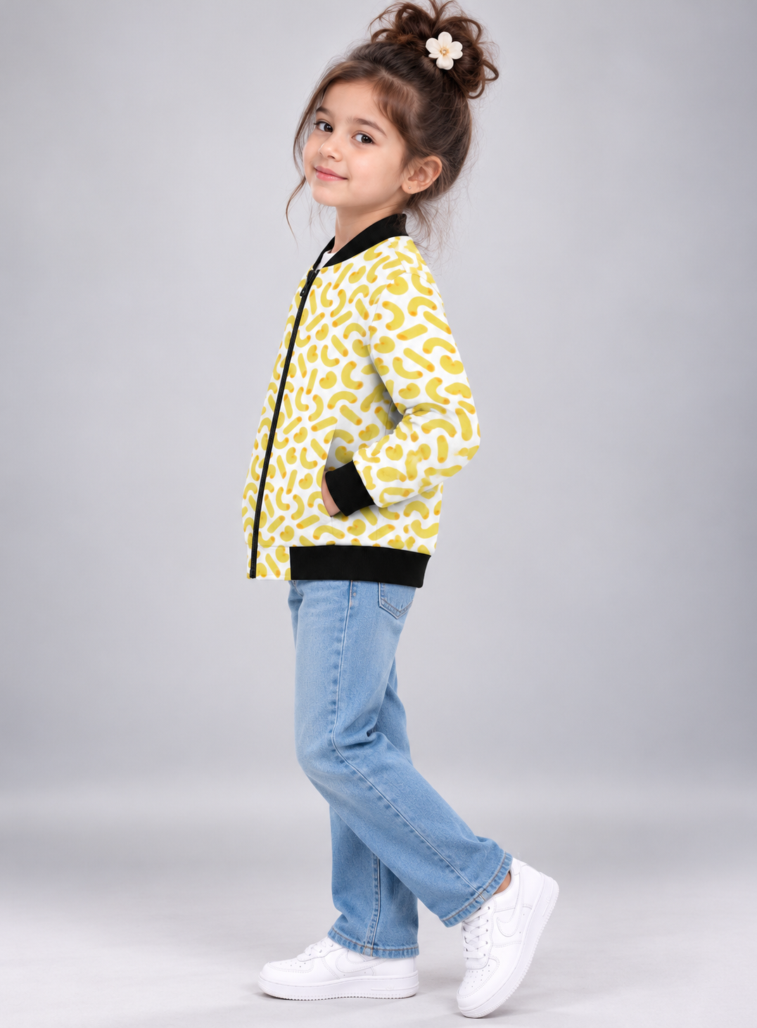 Sunny Swirl AOP Kids Bomber Jacket