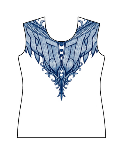 Women's Indigo Artistry Crew Neck Classic T-Shirt