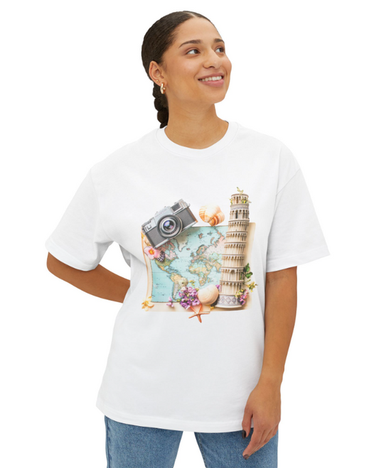 Unisex Oversized Graphic T-Shirt : Travel Explorer Edition